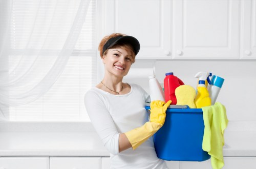 Cleaning team preparing a home cleaning visit in Hammersmith