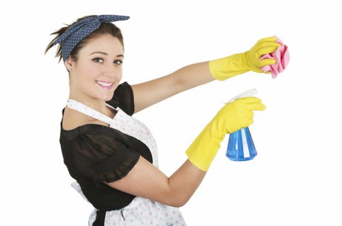 Technician cleaning carpets in a busy Hammersmith home or office